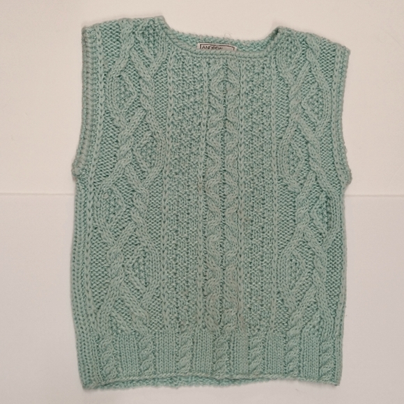 Vintage Pastel Cable Handknit Sweater Vest - Picture 1 of 9
